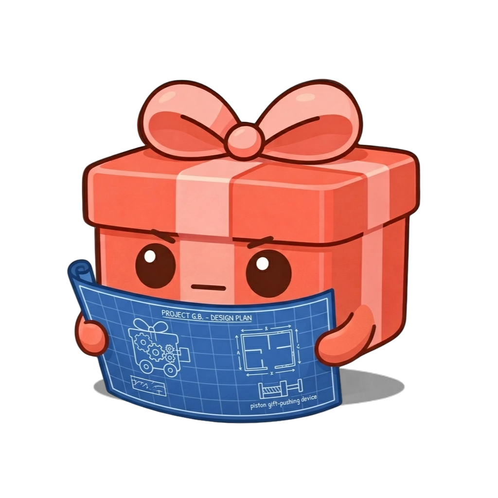 Gift Proof blueprint mascot
