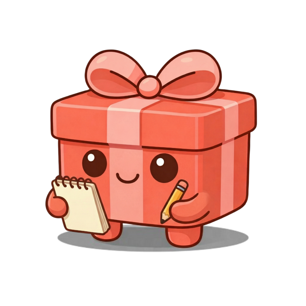 Gift Proof notes mascot